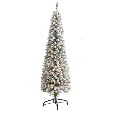 6ft pencil christmas tree with lights|flocked pencil tree hobby lobby.